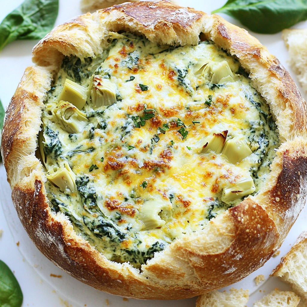 Spinach Artichoke Dip Bread Bowl Tasty and Simple Dish