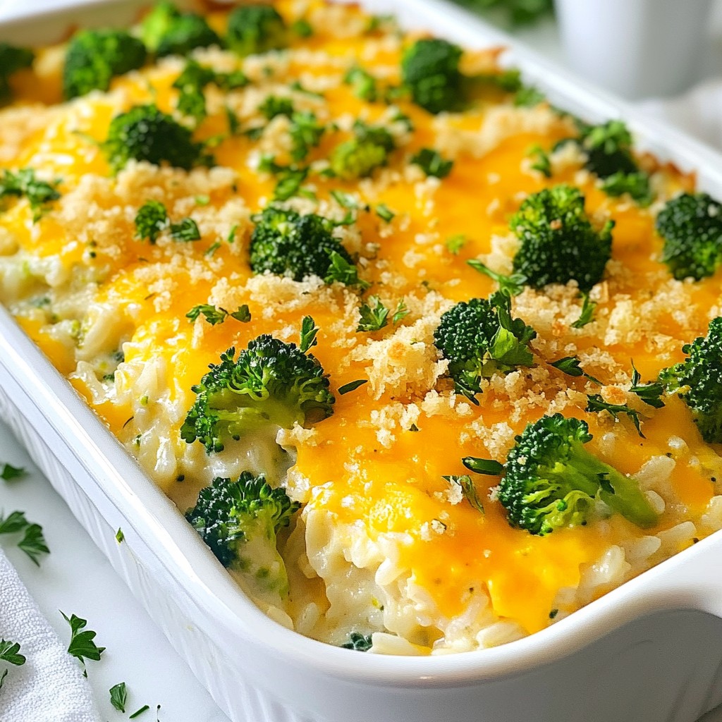 Cheesy Broccoli Rice Casserole Comforting and Easy Dish