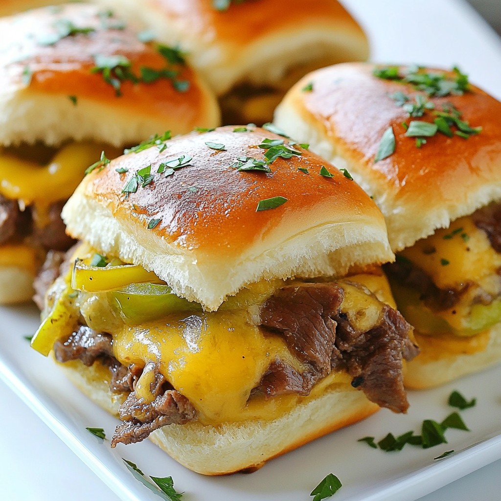 Cheesy Philly Cheesesteak Sliders Tasty Party Snack