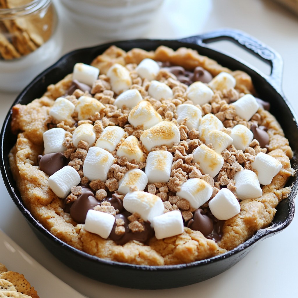 Peanut Butter S'mores Skillet Cookie Delightful Treat