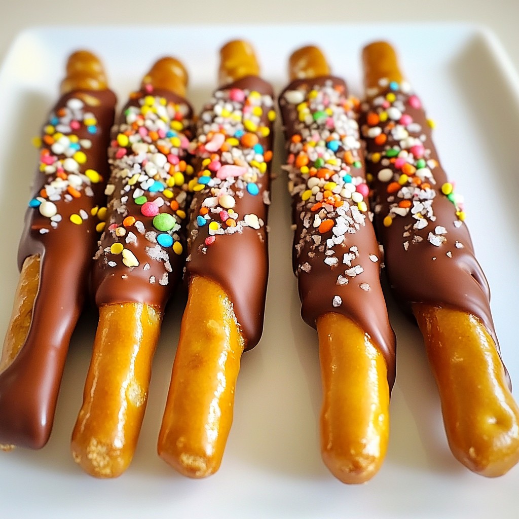 Chocolate Dipped Pretzel Rods Simple and Sweet Treat