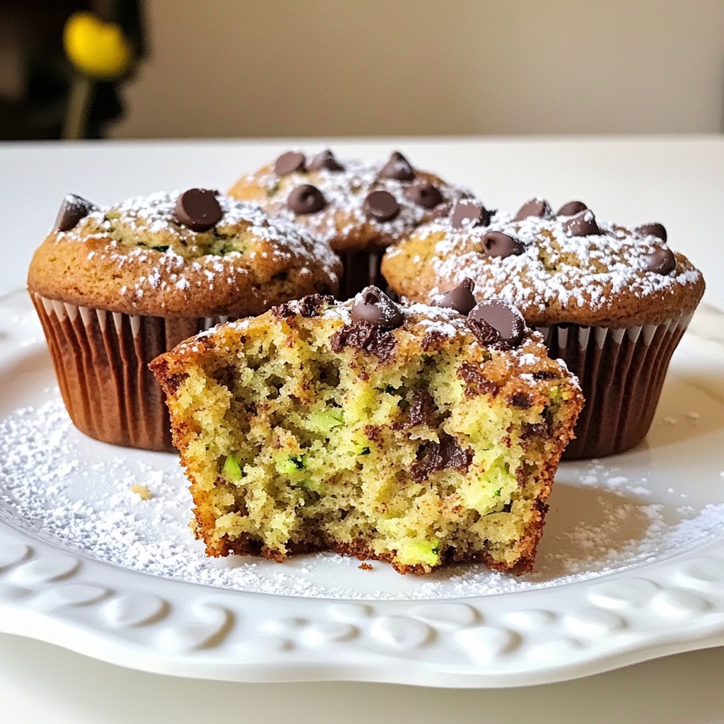 Chocolate Chip Zucchini Muffins Soft and Moist Treat