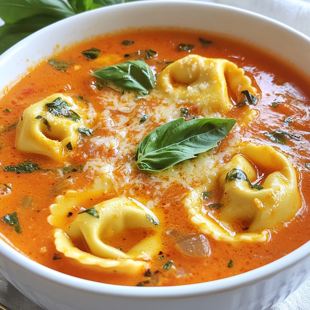 Creamy Tomato Basil Tortellini Soup Flavor Boost