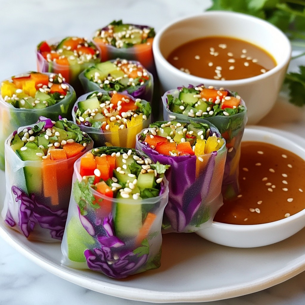 Rainbow Veggie Spring Rolls Fresh and Tasty Treat