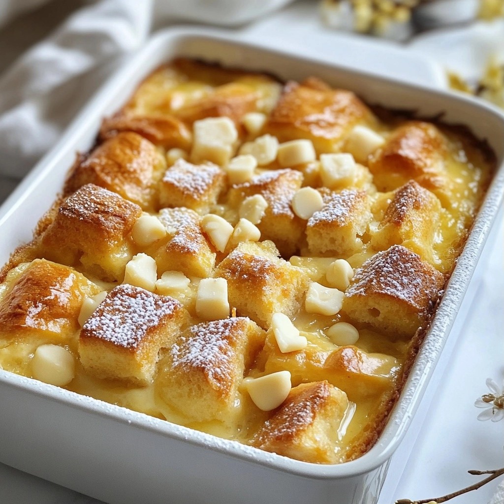 Decadent Copycat Starbucks White Chocolate Bread Pudding