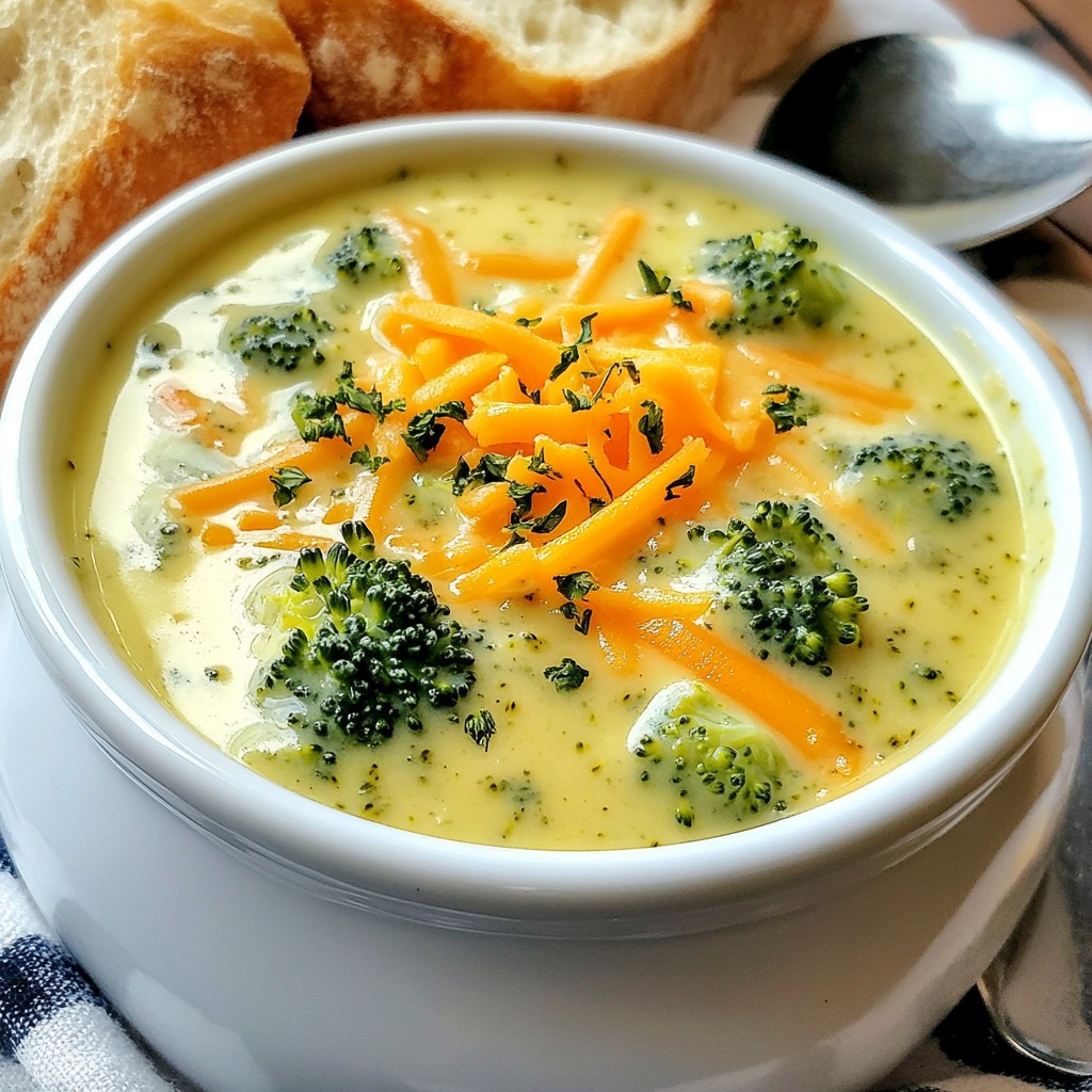 Creamy Broccoli Cheddar Soup Easy and Flavorful Recipe