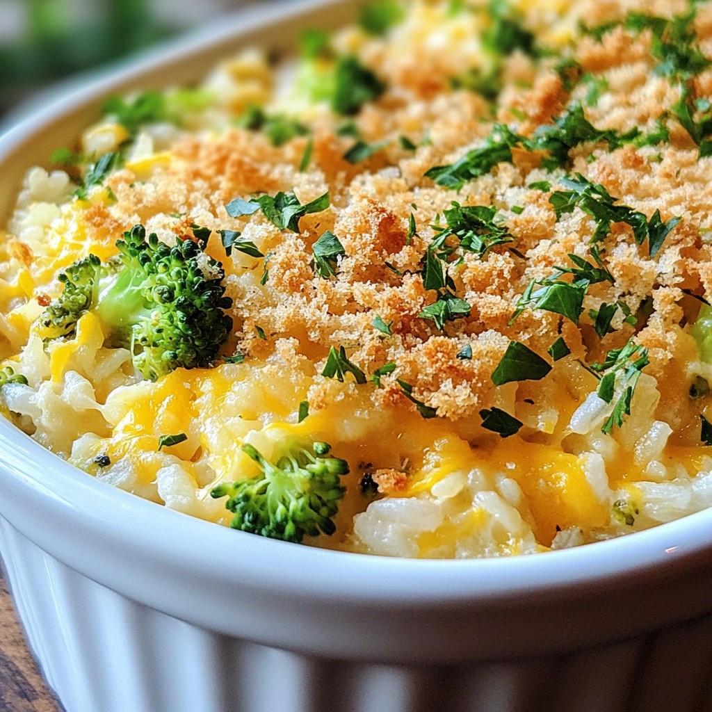 Cheesy Broccoli Rice Casserole Comfort Food Delight