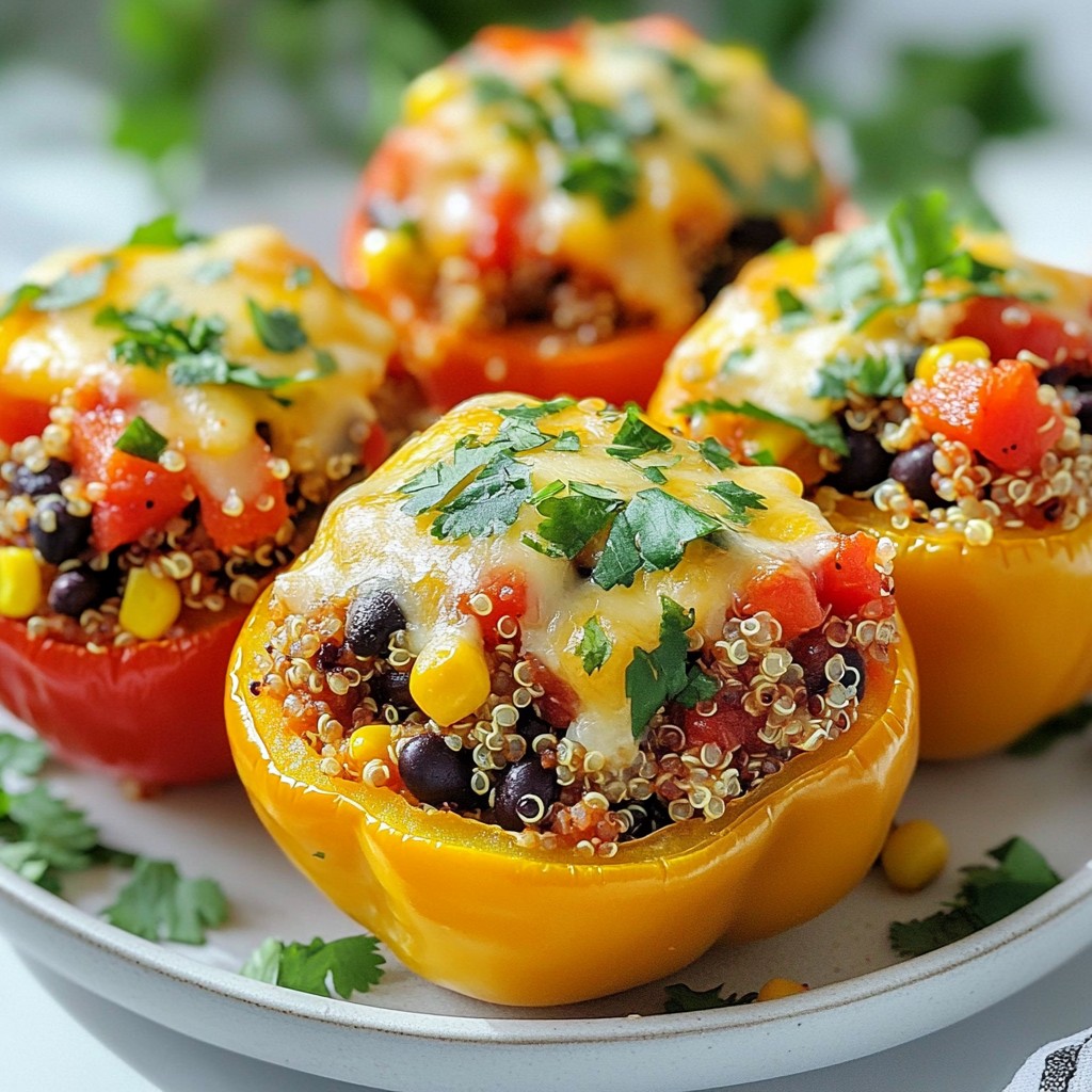Quinoa Stuffed Bell Peppers Savory Flavor Burst