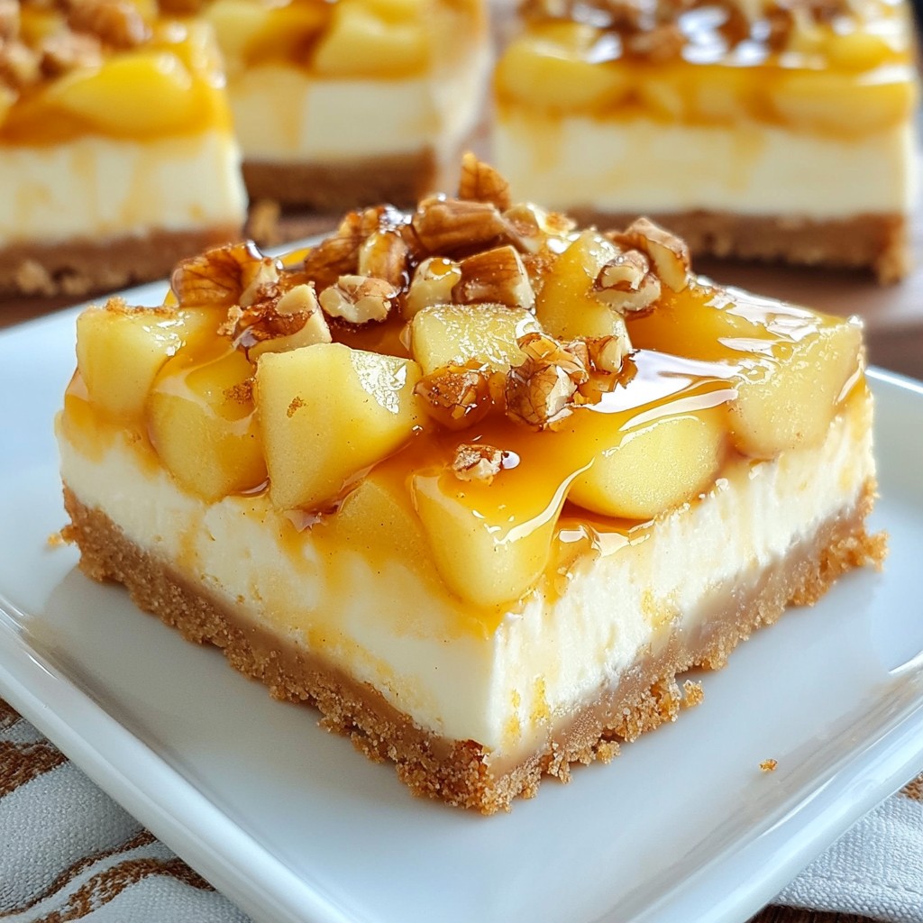 Caramel Apple Cheesecake Bars Delicious Dessert Treat