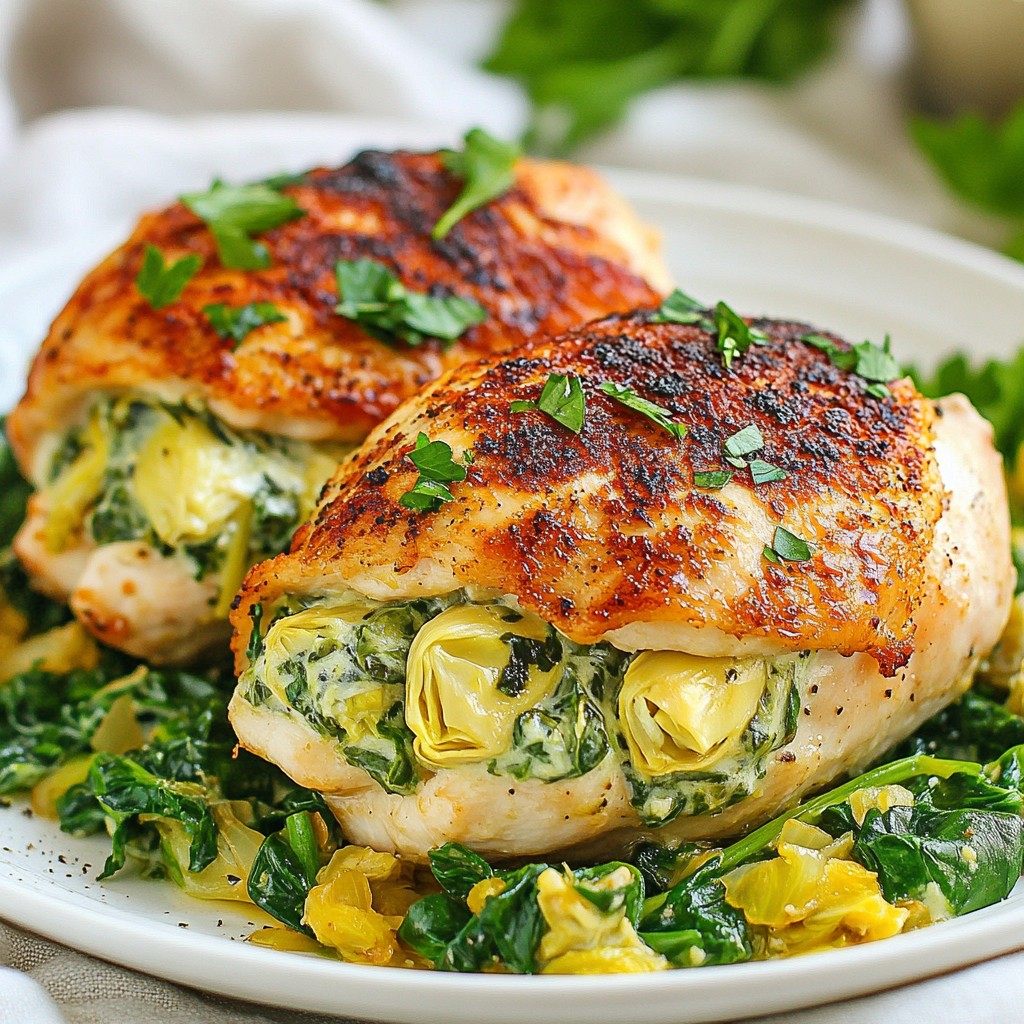 Stuffed Spinach Artichoke Chicken Breast Delightful Dish