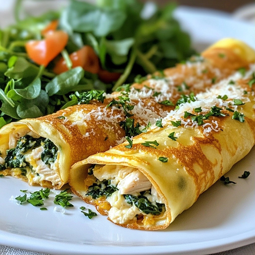 Savory Copycat IHOP Chicken Florentine Crepes Recipe