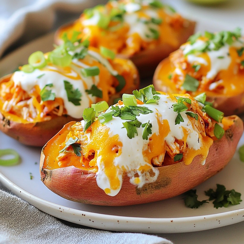 Buffalo Chicken Stuffed Sweet Potatoes Flavorful Dish