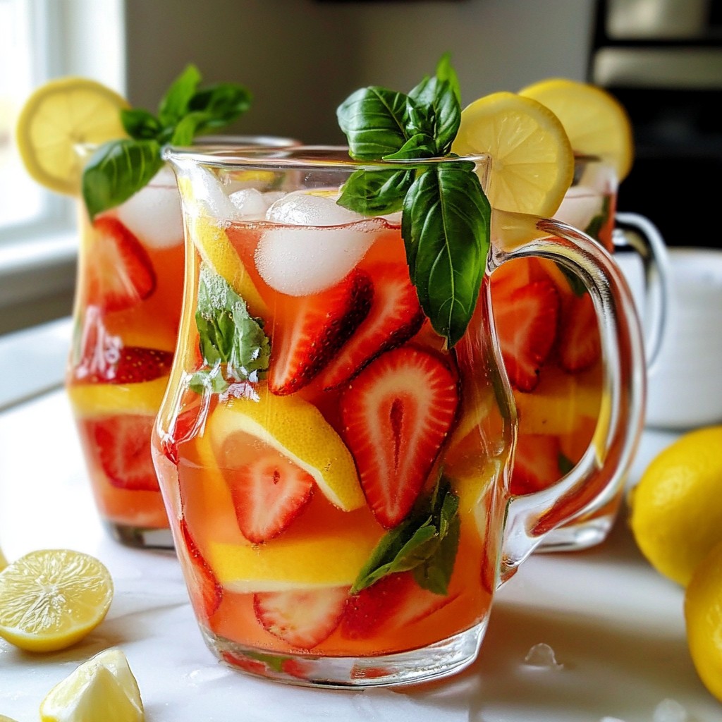 Strawberry Basil Lemonade Refreshing Summer Drink