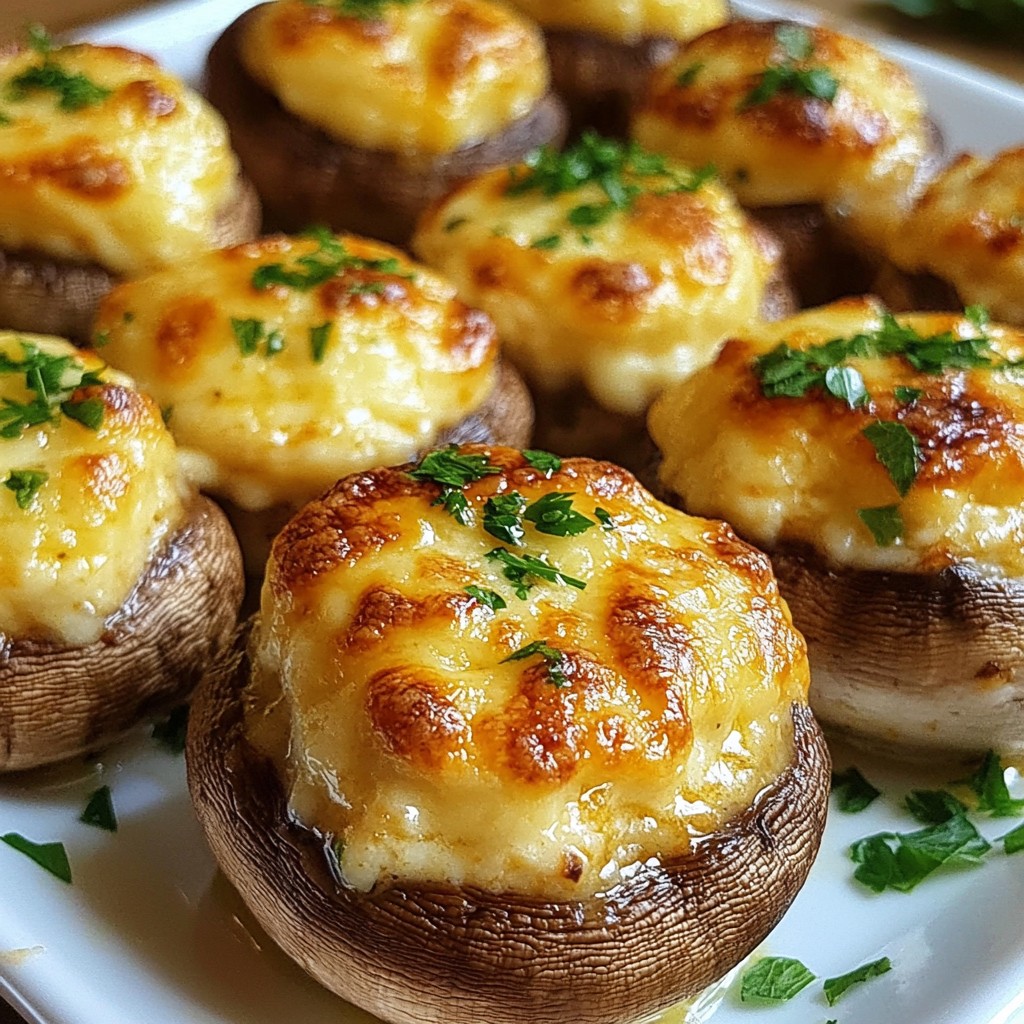 Cheesy Copycat Olive Garden Stuffed Mushrooms Recipe