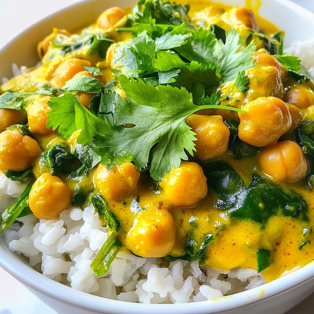 Coconut Curry Chickpeas Flavor-Packed Delight
