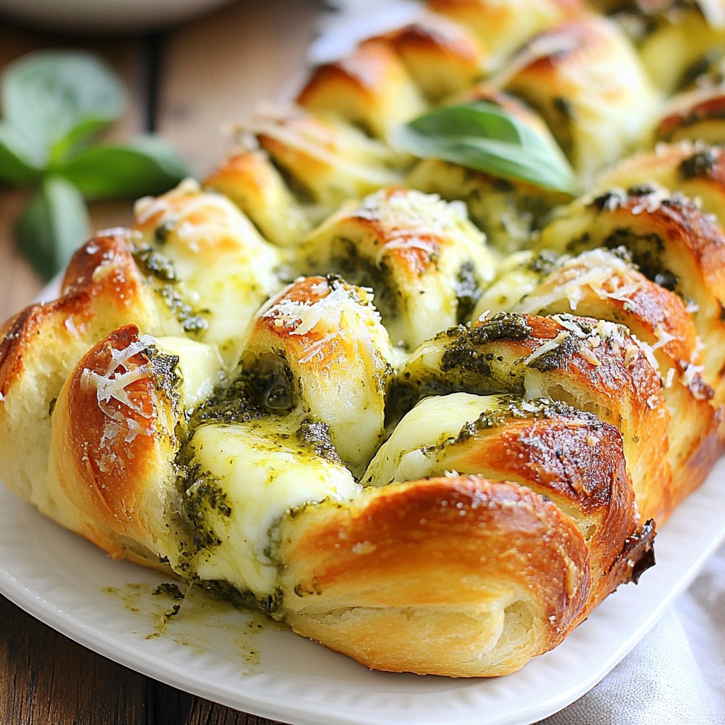 Pesto Mozzarella Pull-Apart Bread Savory Delight