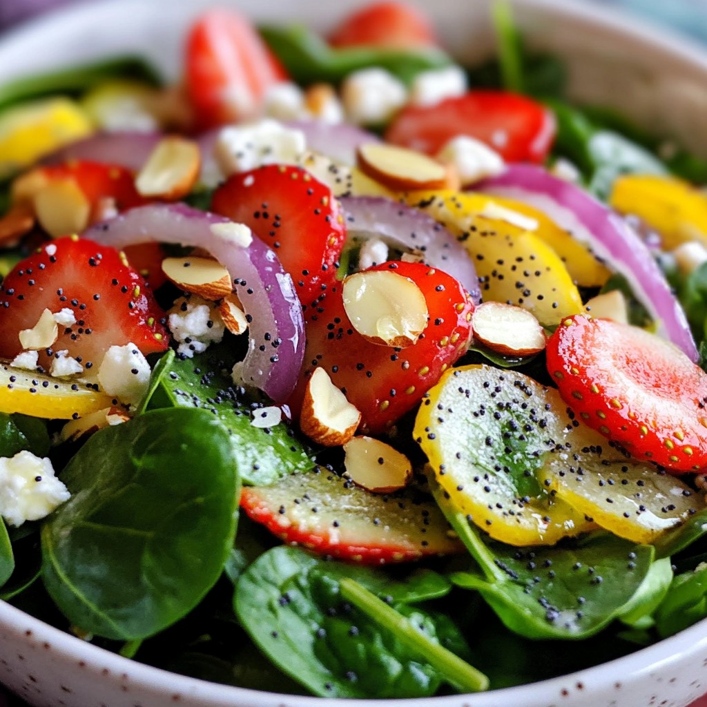 Strawberry Spinach Poppy Seed Salad Fresh and Tasty