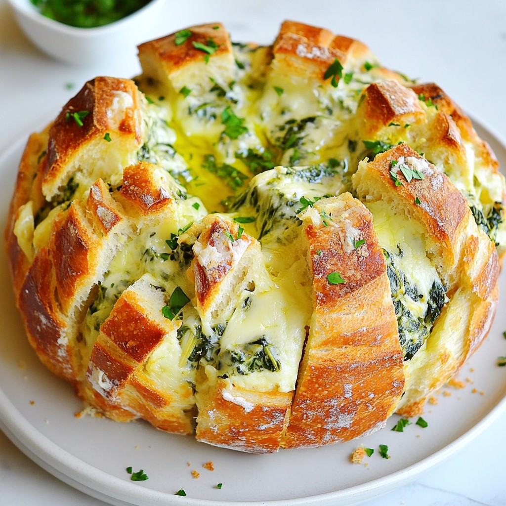 Savory Spinach Artichoke Dip Pull-Apart Bread Delight
