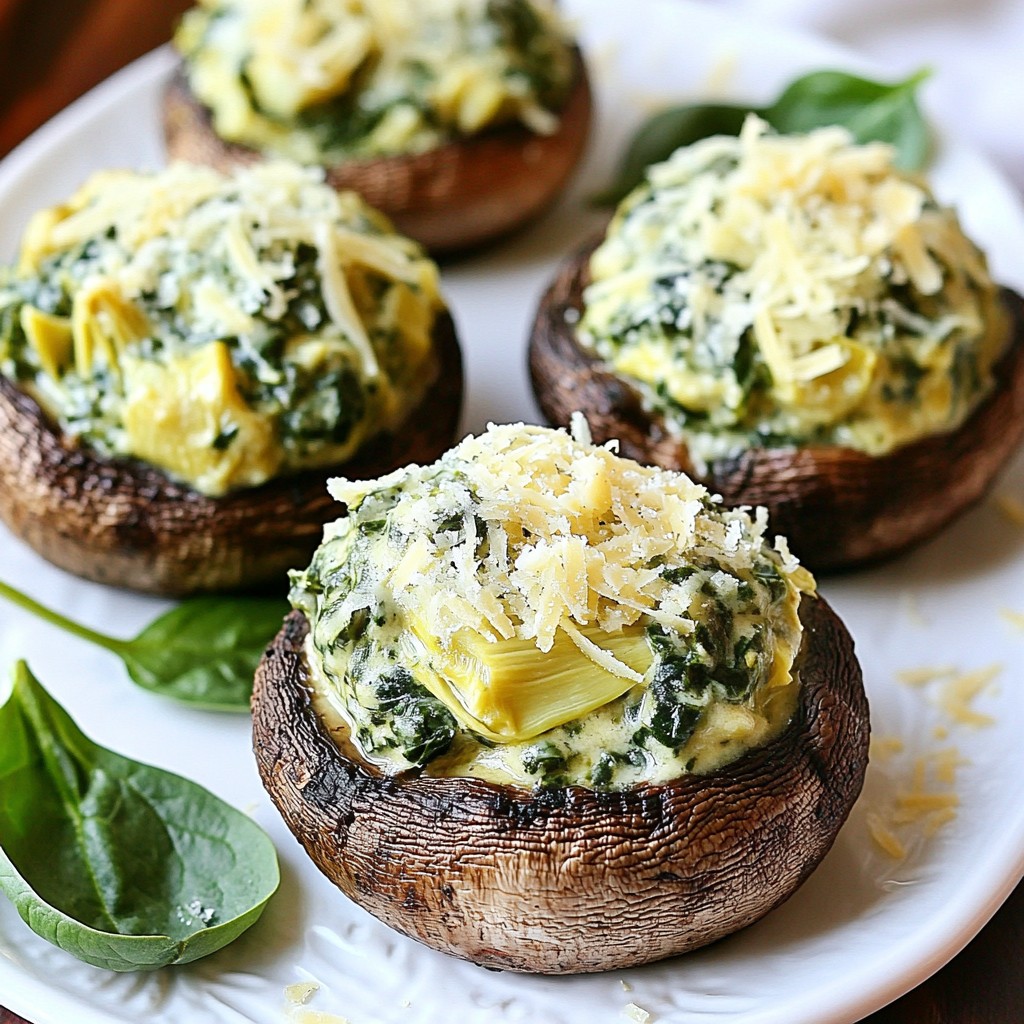 Spinach Artichoke Stuffed Mushrooms Savory Delight