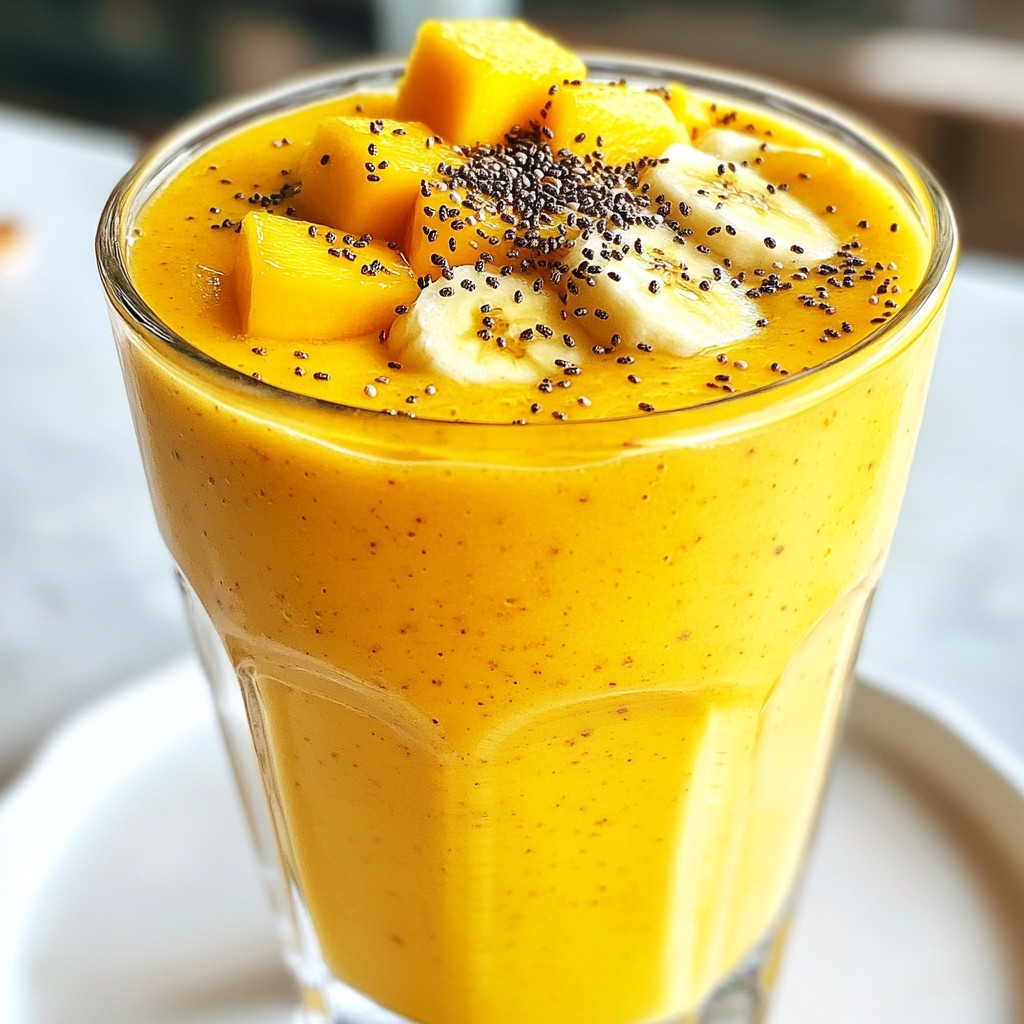 Golden Turmeric Smoothie Healthy and Invigorating Drink
