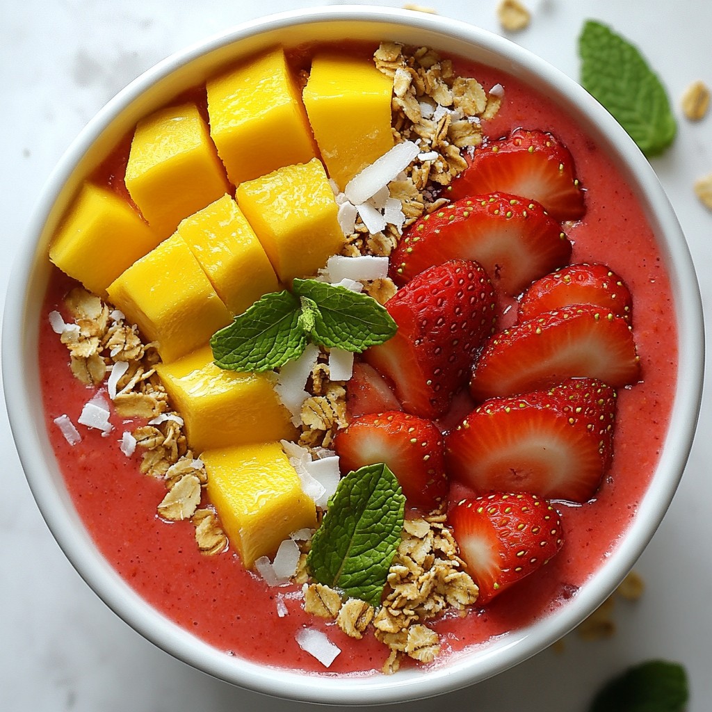 Strawberry Mango Smoothie Bowl Fresh and Flavorful Treat