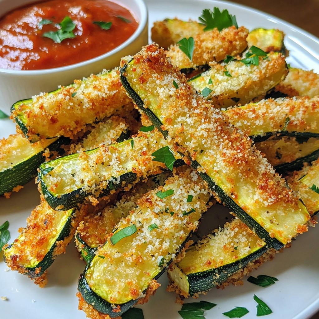 Garlic Parmesan Air Fryer Zucchini Fries Recipe