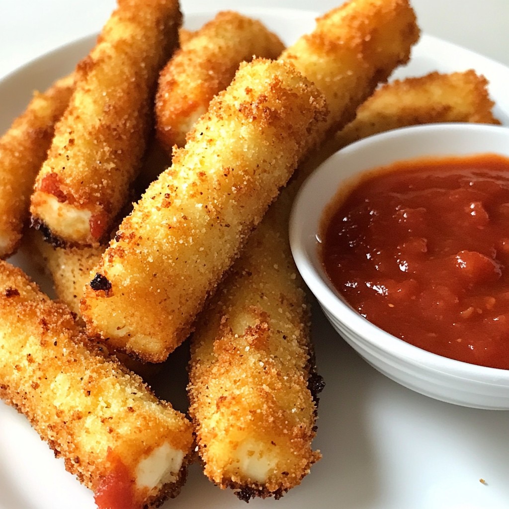 Air Fryer Mozzarella Sticks Crispy and Easy Snack