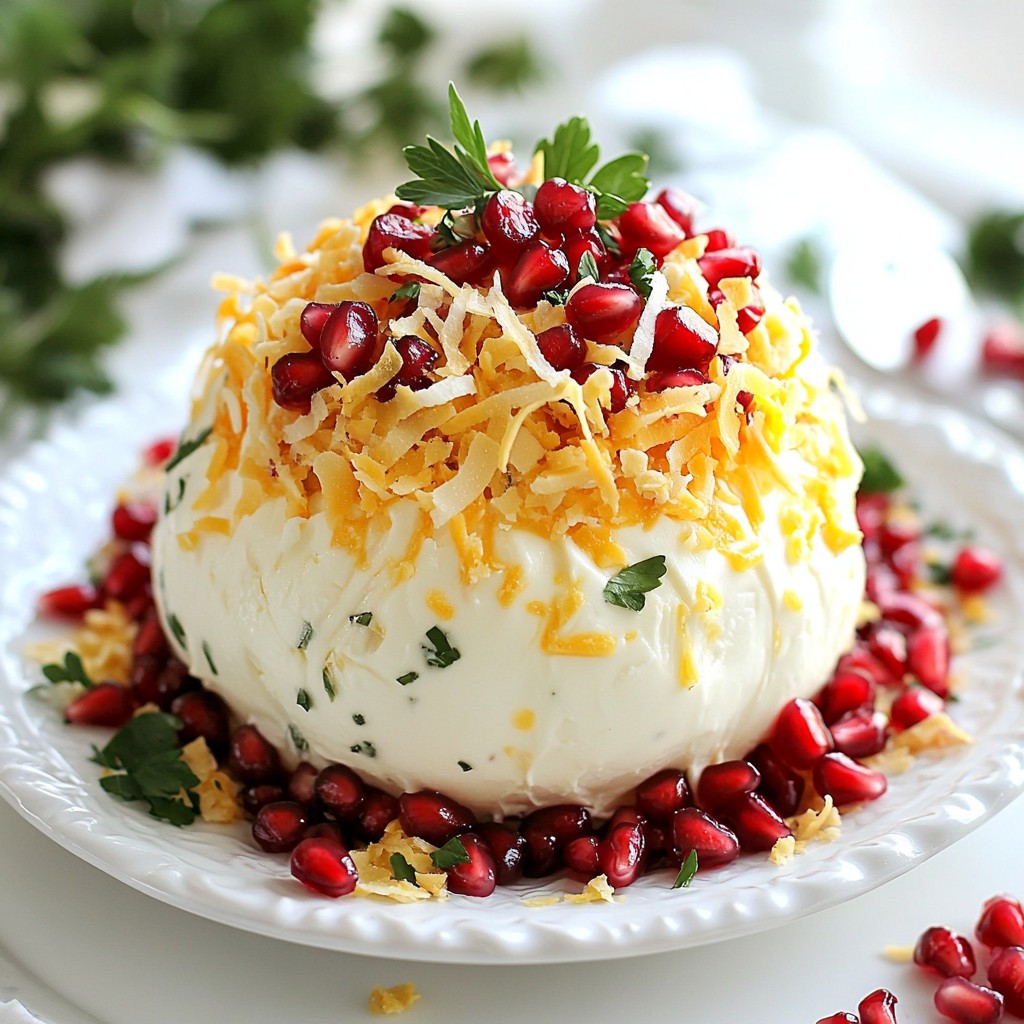 Pomegranate Ornament Cheeseball Festive Holiday Snack
