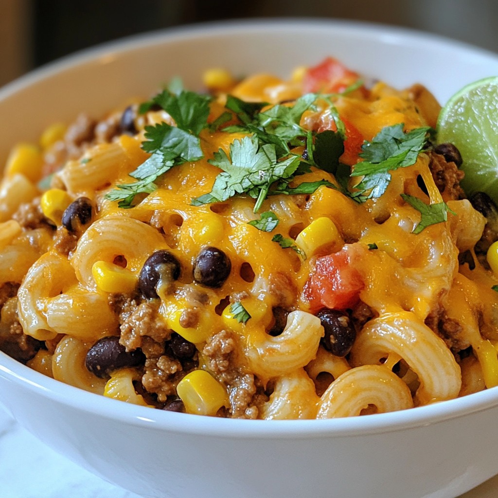 Cheesy Taco Pasta Skillet Quick and Satisfying Meal