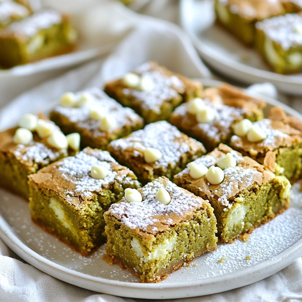 Matcha White Chocolate Blondies Deliciously Chewy Treat