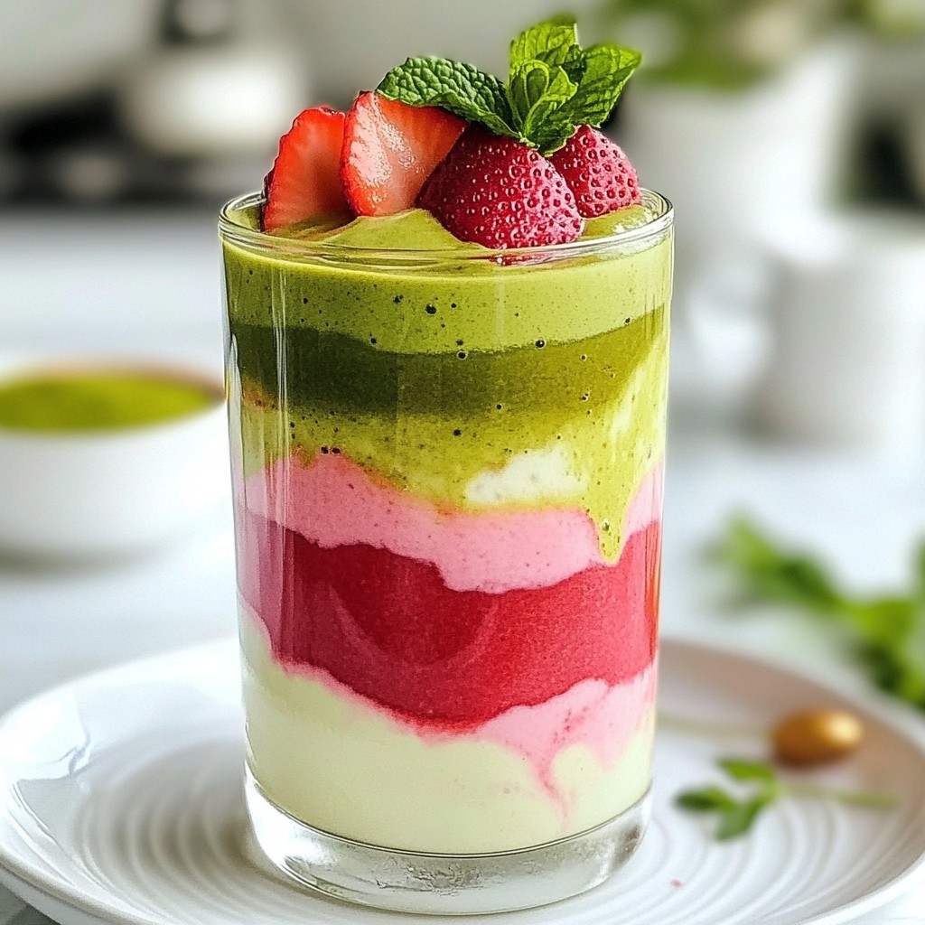 Strawberry Matcha Latte Delightful and Refreshing Drink