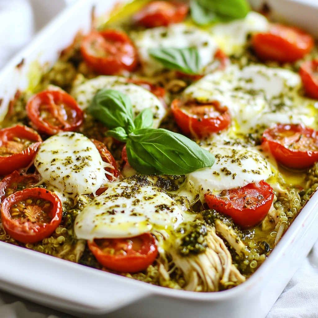Pesto Chicken Caprese Casserole Flavorful Dinner Delight