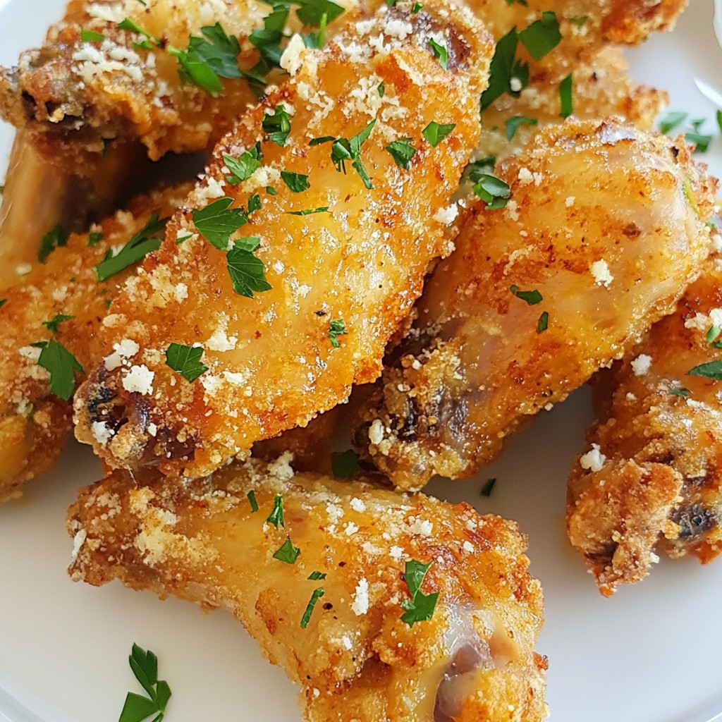 Crispy Garlic Parmesan Wings Tasty Snack Delight