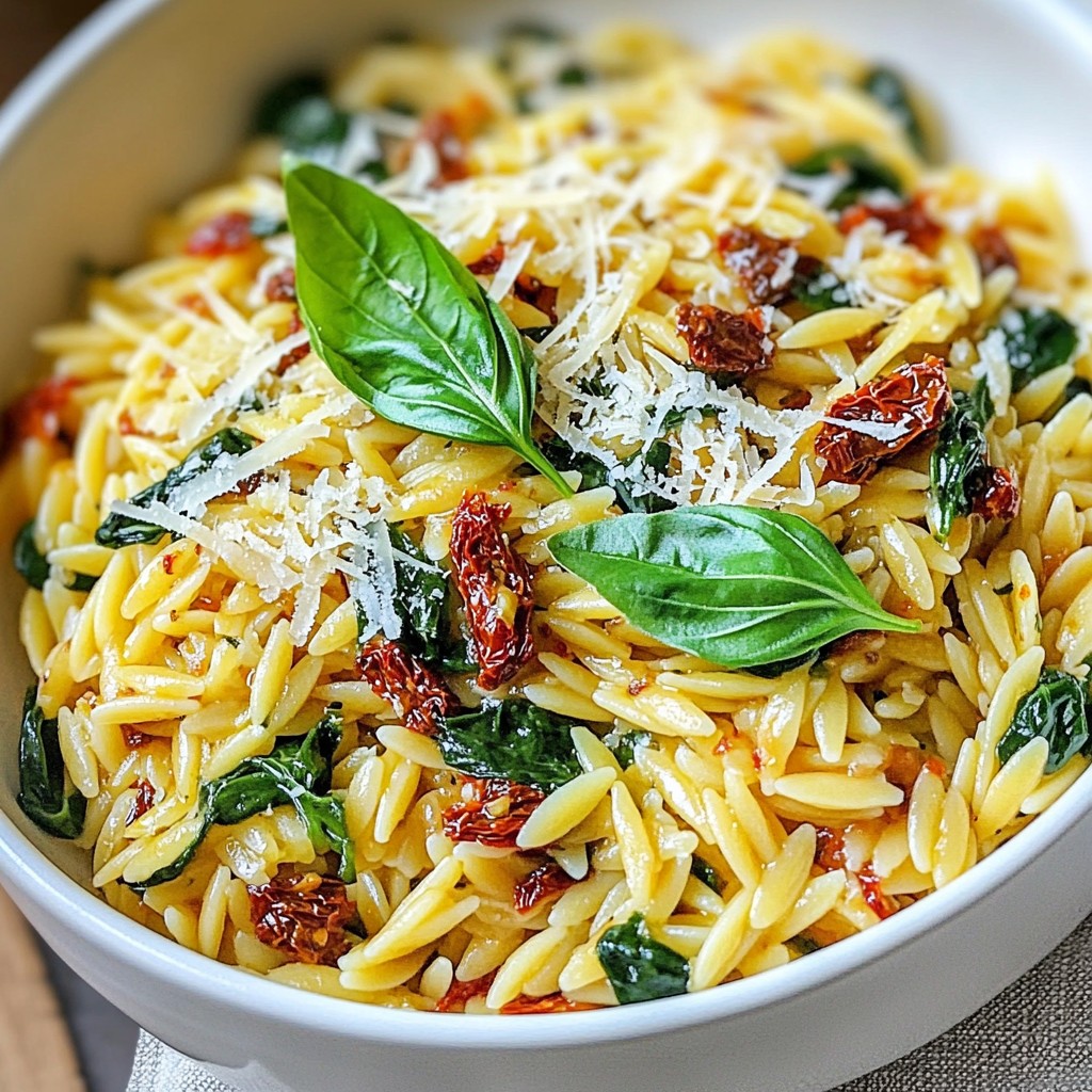 Sun-Dried Tomato Spinach Orzo Easy Flavorful Dish