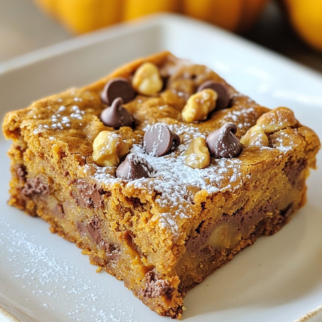 Pumpkin Chocolate Chip Blondies Rich and Flavorful Treat