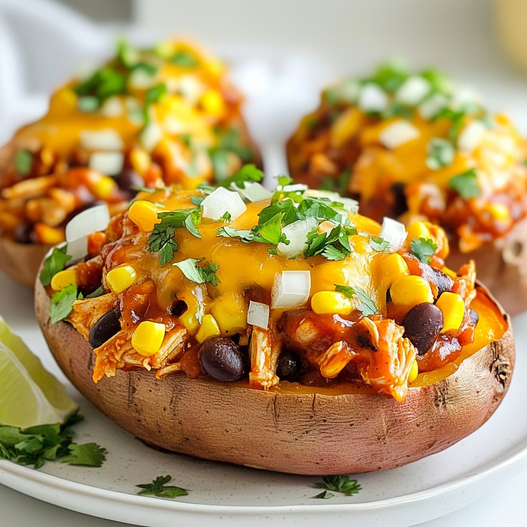 BBQ Chicken Stuffed Sweet Potatoes Easy and Tasty Meal