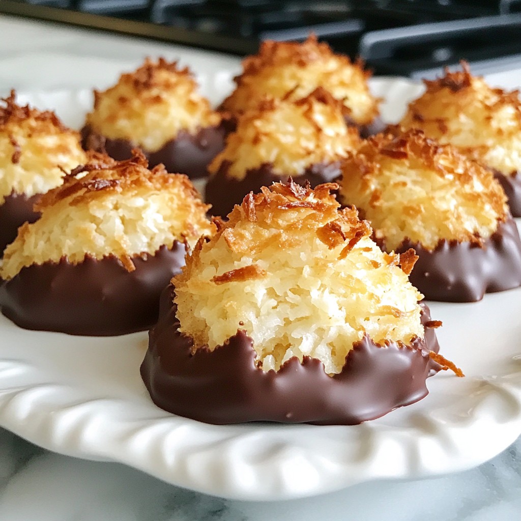 Chocolate Dipped Coconut Macaroons Irresistible Treat